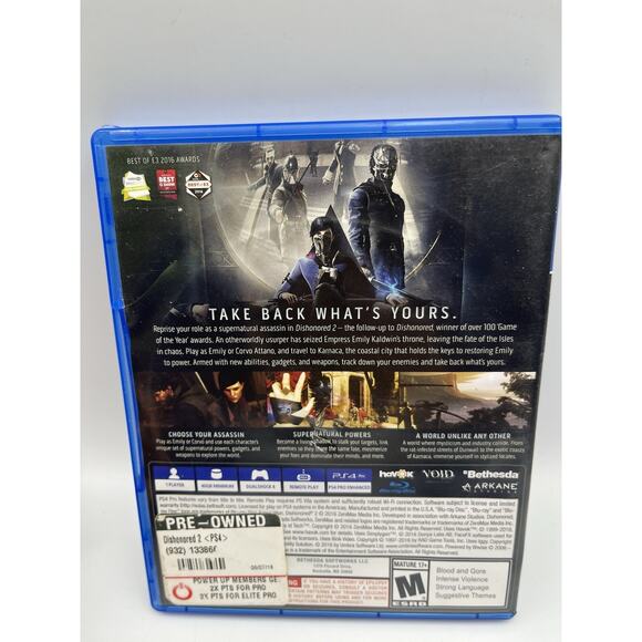 Dishonored 2 - Sony PlayStation 4 Complete Tested - Picture 2 of 5